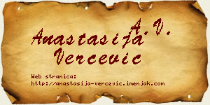 Anastasija Verčević vizit kartica